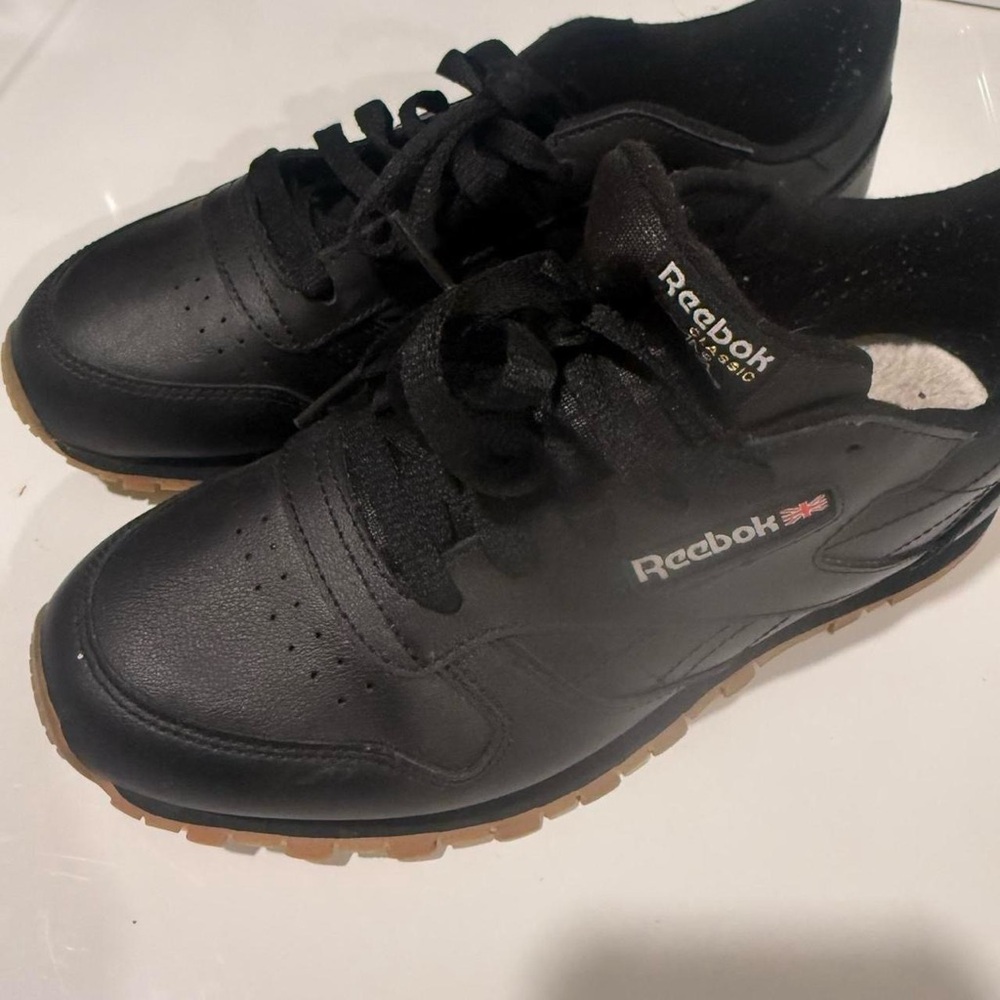 Reebok Black Leather Sneakers